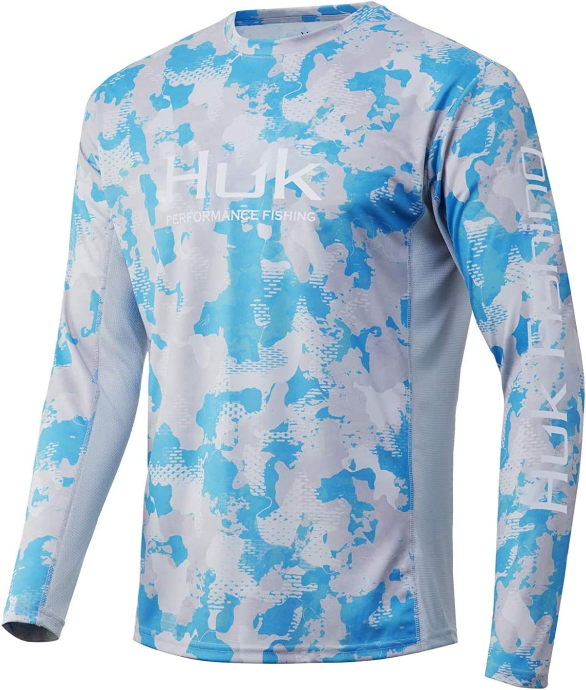 HUK Men's Icon X Camo Long Sleeve Performance Fishing Shirt - Inshore - Refraction