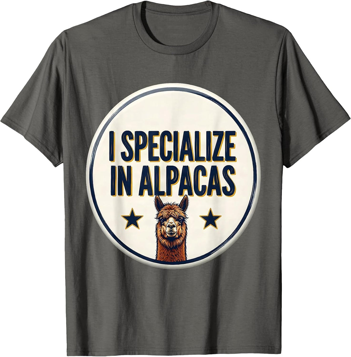 I Specialize In Alpacas Funny Alpaca Lover Novelty Humor T-Shirt - Asphalt Grey