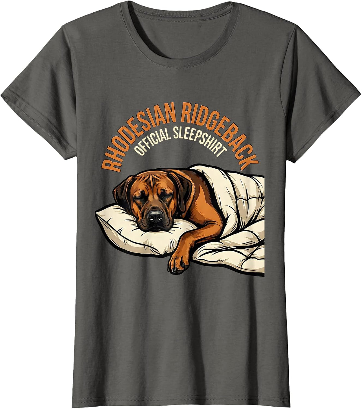 Women's Rhodesian Ridgeback Official Sleepshirt Pajamas Nightgown T-Shirt - Asphalt Grey