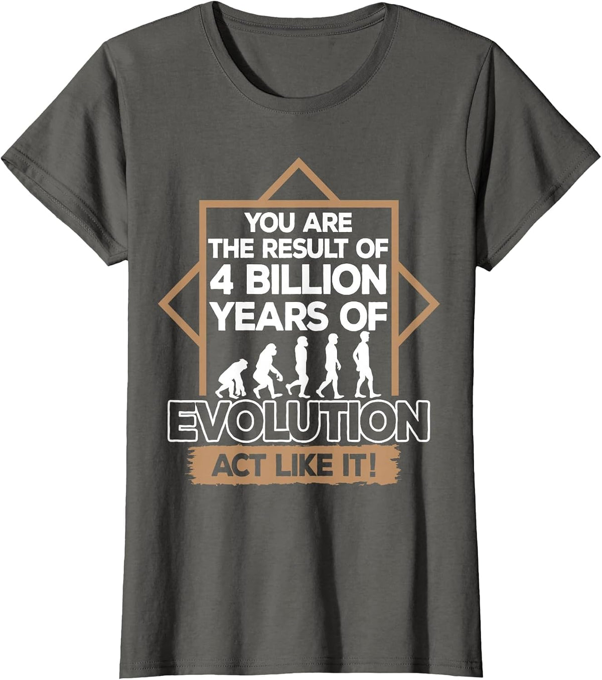 Biologist Darwin 4 Billion Years of Evolution Biology T-Shirt - Asphalt Grey