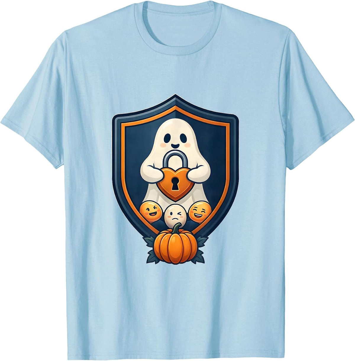 Men's Friendly Ghost Mental Health Awareness School Counselor T-Shirt - Baby Blue