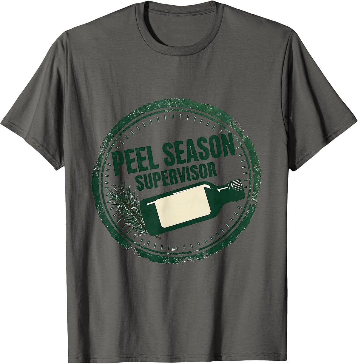 Peel Season Supervisor Rubber Stamp Esthetician Dermatology T-Shirt - Asphalt Grey
