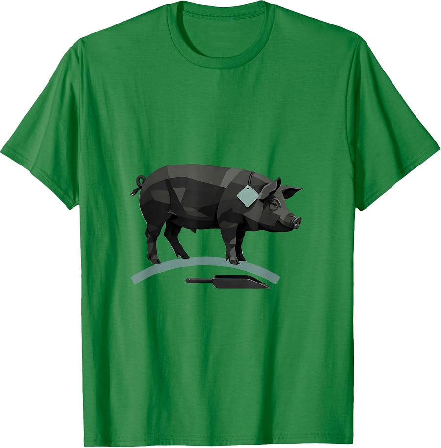 Men's Show Pig Silhouette Minimalist Livestock Show Mom T-Shirt - Kelly Green