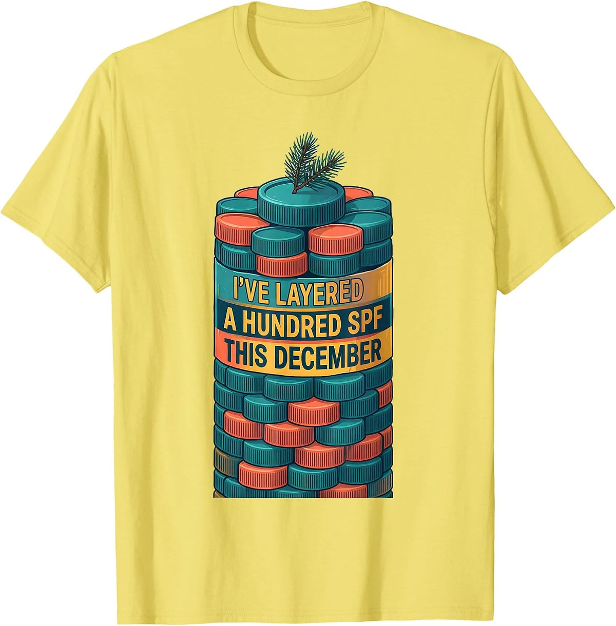 Men's I've Layered A Hundred SPF This December Esthetician T-Shirt - Lemon Yellow