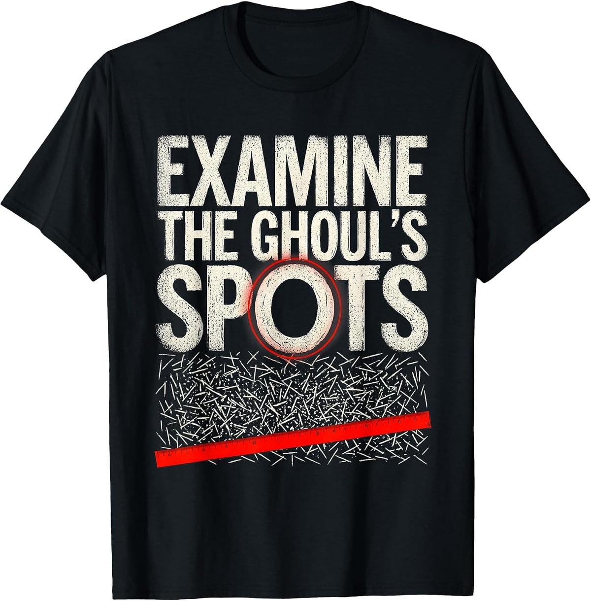 Men's Examine The Ghoul's Spots Funny Dermatology Halloween T-Shirt - Black