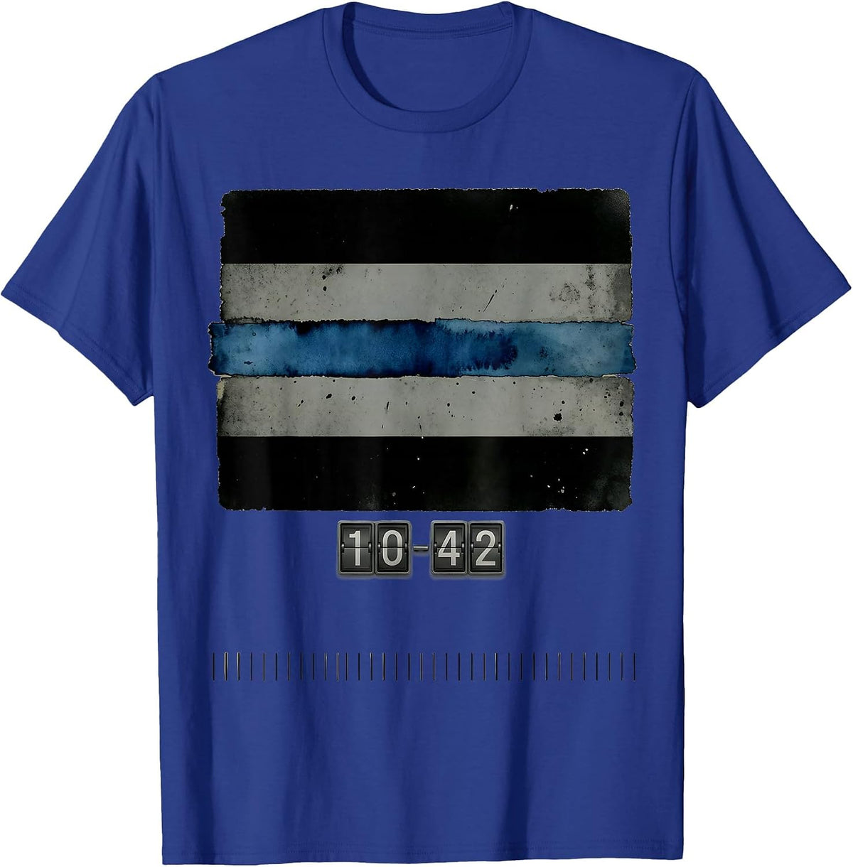 10-42 Vintage Thin Blue Line Police Support Law Enforcement T-Shirt - Royal Blue