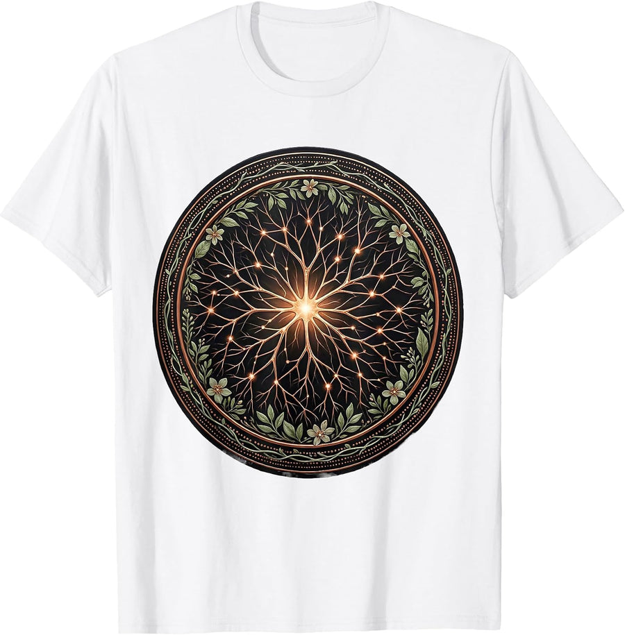 Men's Neuron Constellation Mind Art Design T-Shirt - White