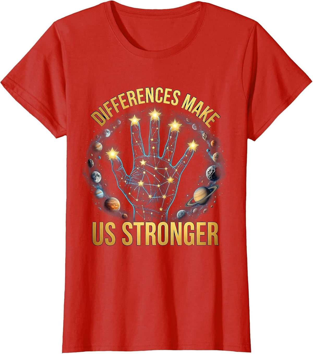 Differences Make Us Stronger Special Education Tee T-Shirt - Red