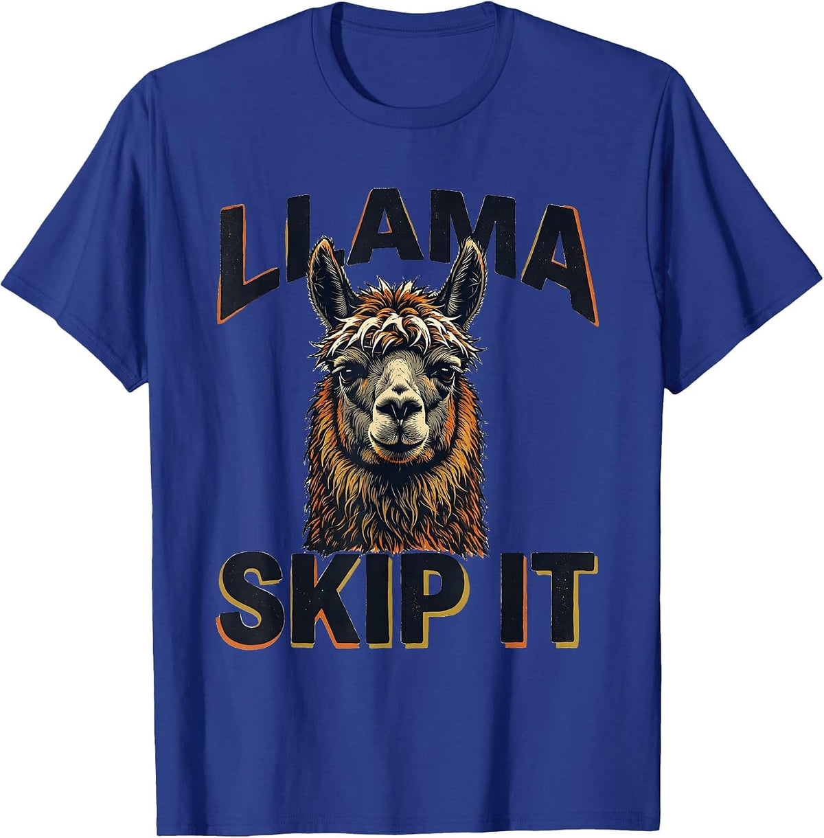 Men's Llama Skip It Funny Llama Lover Animal Humor T-Shirt - Royal Blue