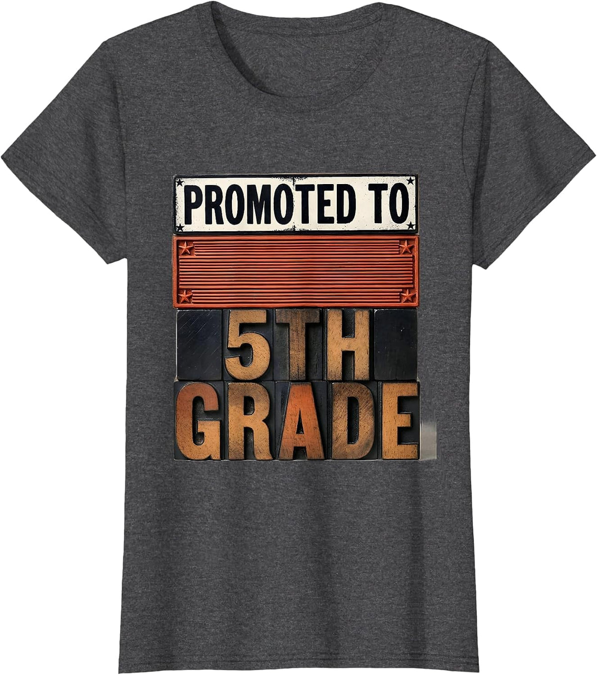 Women's Promoted To 5th Grade Bruh We Back Back To School Meme T-Shirt - Dark Heather Grey