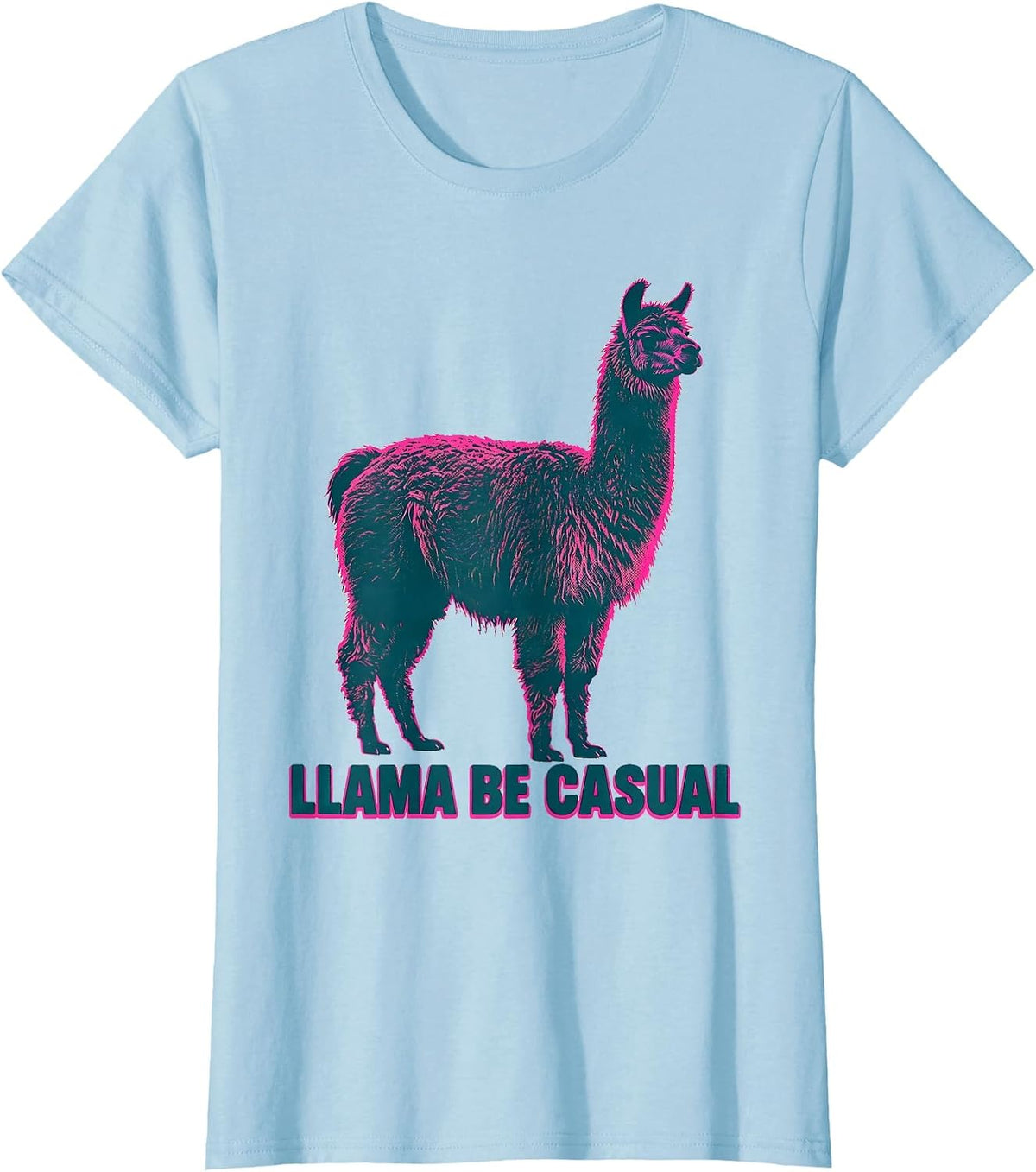 Llama Be Casual Funny Alpaca Novelty Humor Animal Lover Gift T-Shirt - Baby Blue