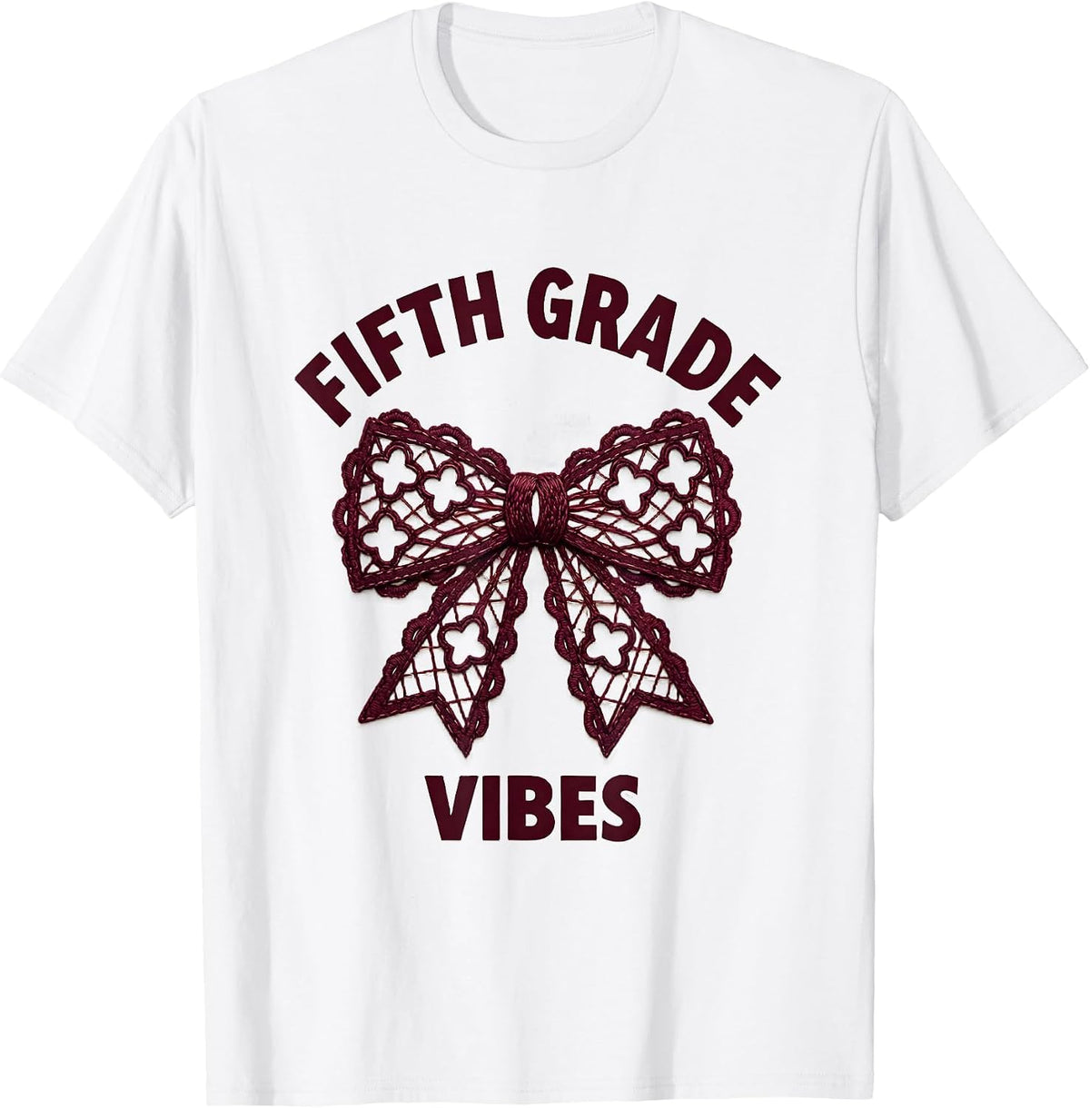 Men's Fifth Grade Vibes Coquette Bow Back to School Elementary T-Shirt - White