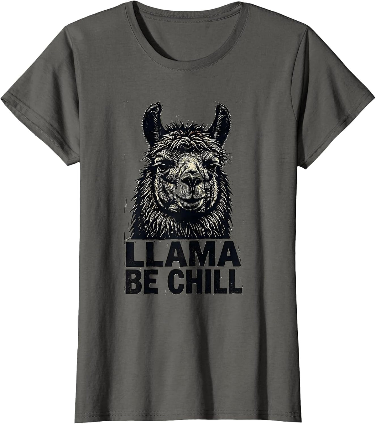 Women's Llama Be Chill Funny Llama Lover Alpaca Gift T-Shirt - Asphalt Grey