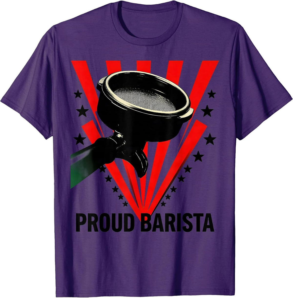Proud Barista Constructivist Poster American Flag Patriotic T-Shirt - Purple