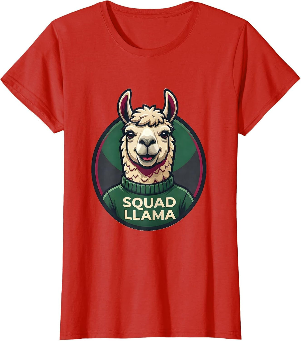 Squad Llama Fa La La Llama Funny Llama Lover Christmas T-Shirt - Red