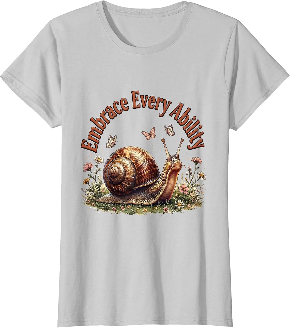 Women's Embrace Every Ability Down Syndrome Awareness Design T-Shirt - Silver Grey
