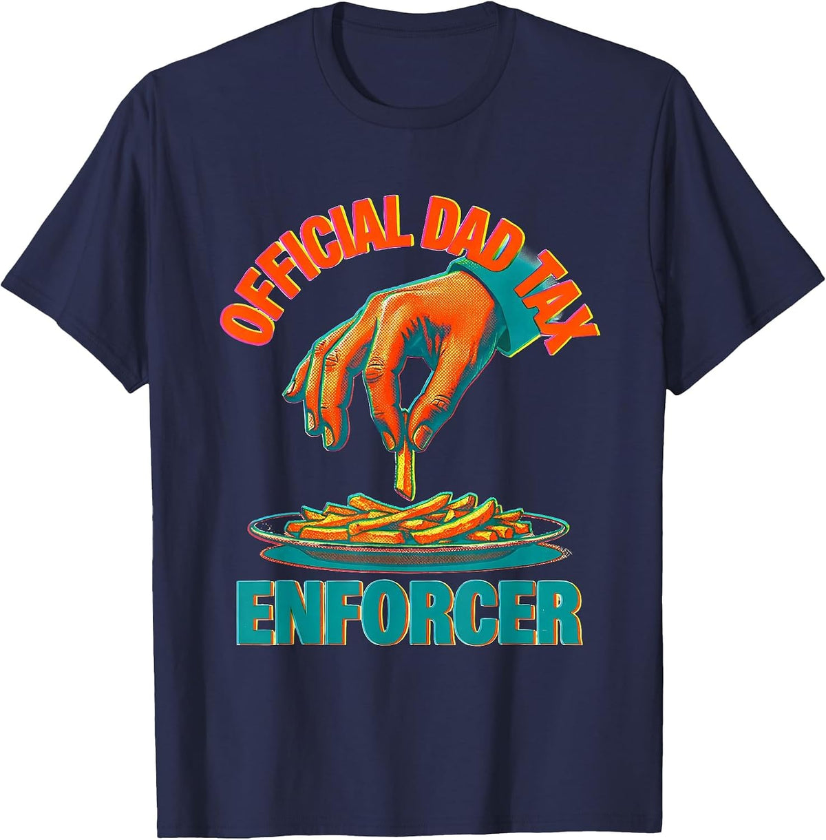 Official Dad Tax Enforcer Funny Dad Design T-Shirt - Navy Blue