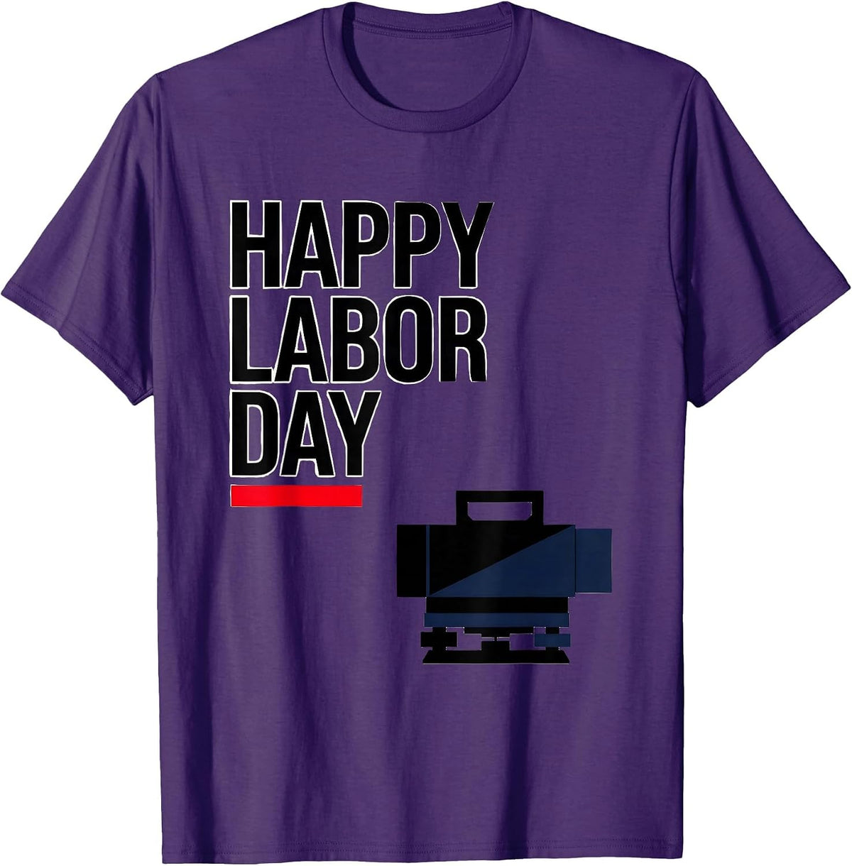 Happy Labor Day Patriotic Union Pride Casual Graphic T-Shirt - Purple