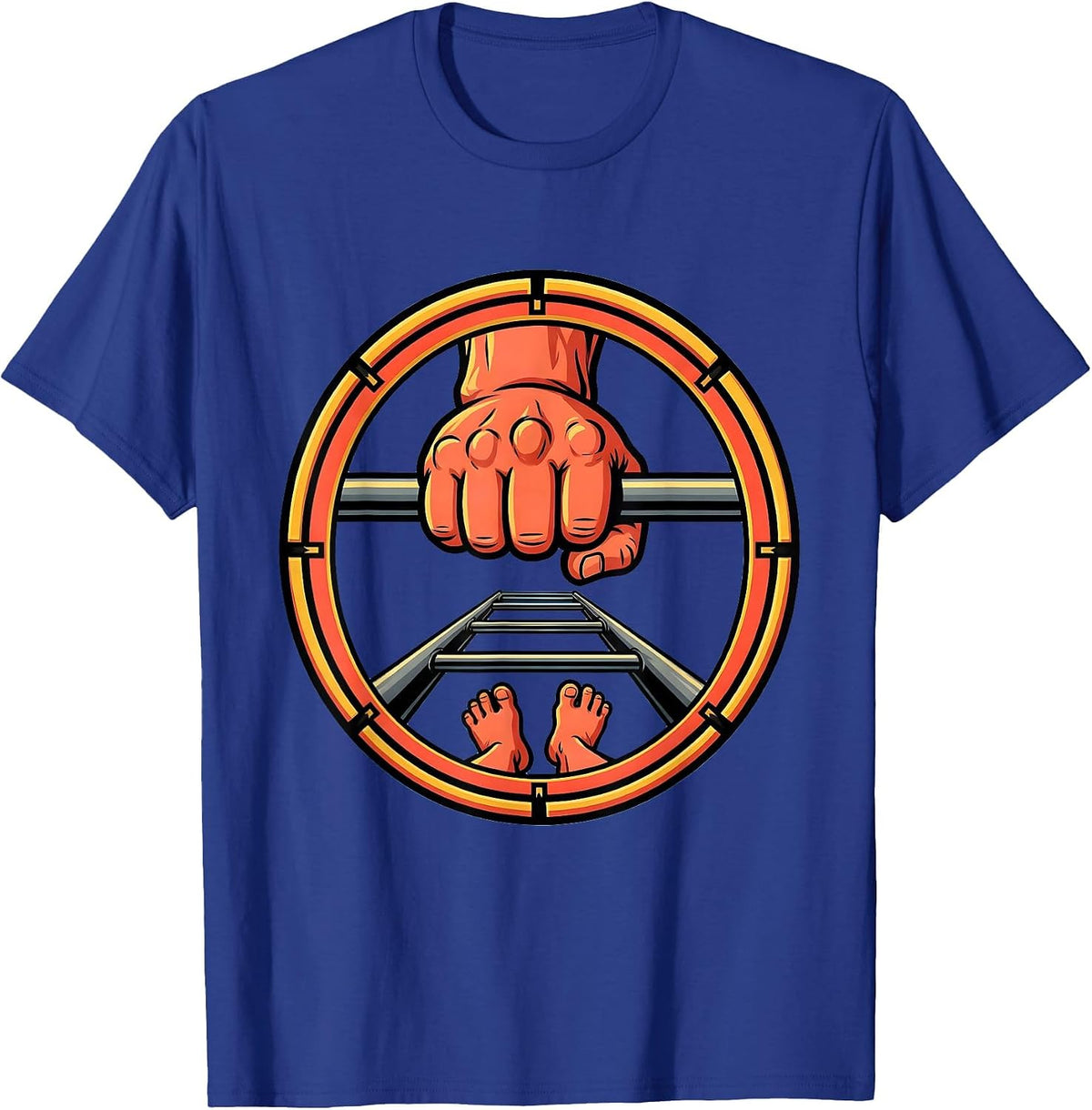 Men's Occupational Therapy Hand Grip Parallel Bar Design T-Shirt - Royal Blue