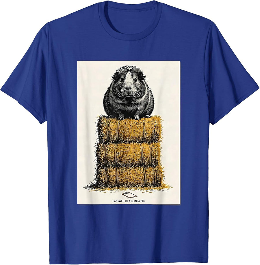 I Answer To A Guinea Pig Funny Guinea Pig Lover Pet Owner T-Shirt - Royal Blue