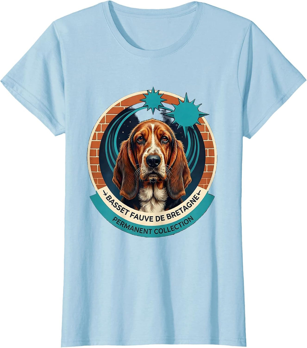 Basset Fauve de Bretagne Permanent Collection Dog Lover T-Shirt - Baby Blue