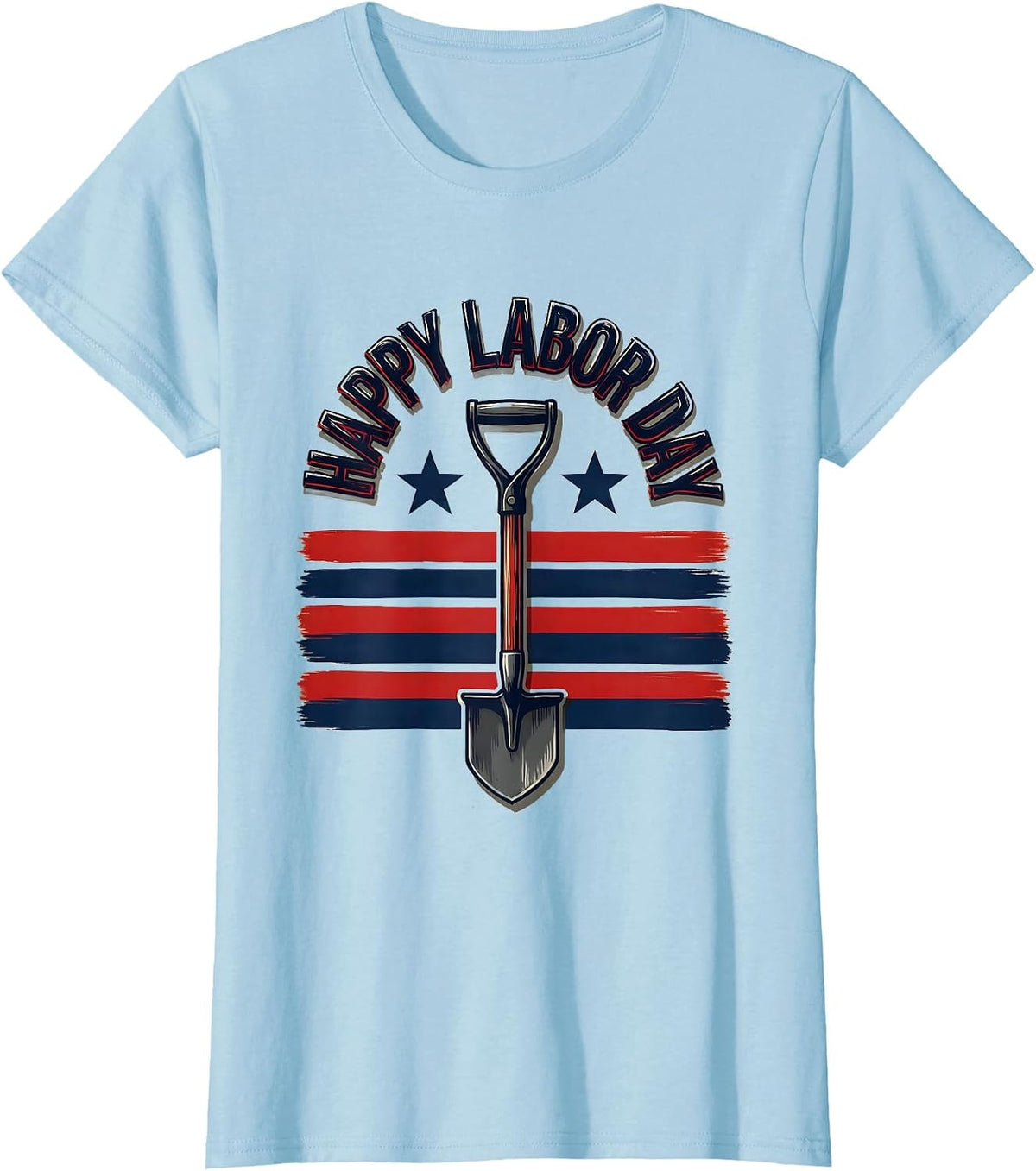 Happy Labor Day Patriotic Union Pride Sign Painter Style T-Shirt - Baby Blue