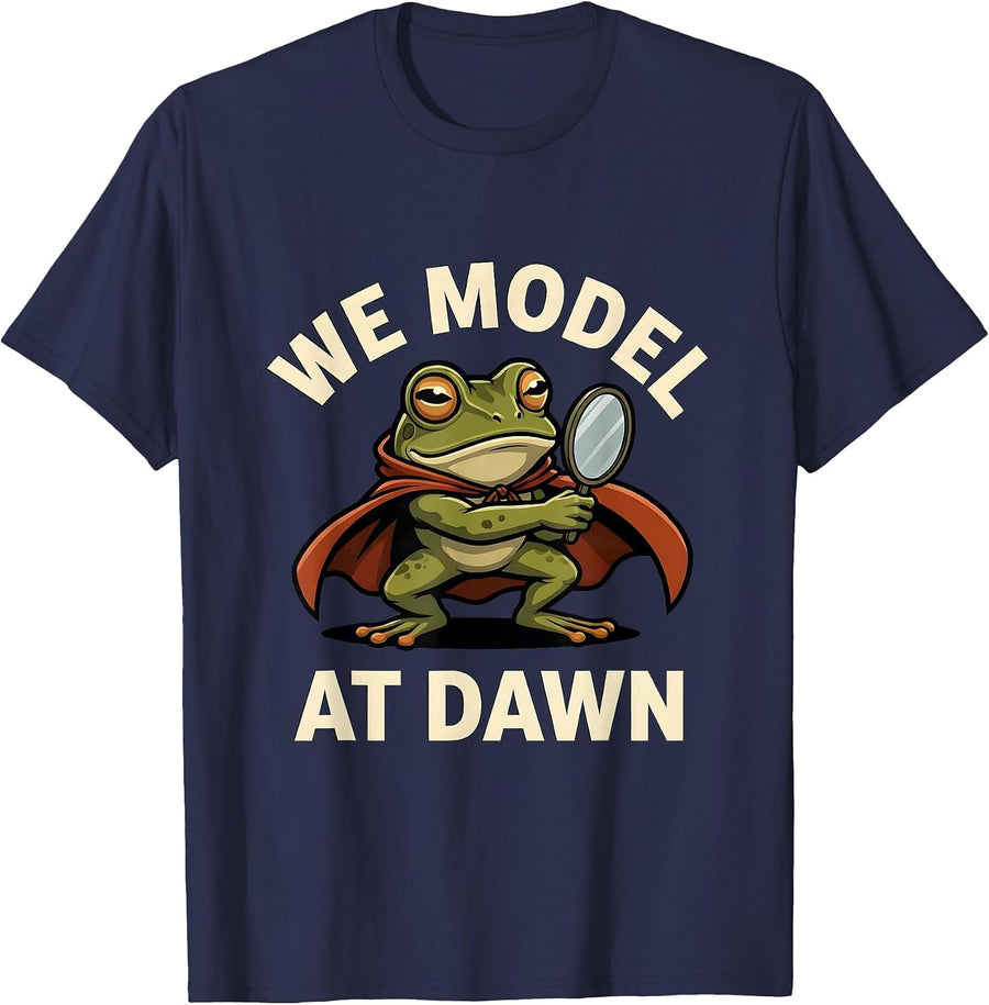 We Model At Dawn Funny Special Education Teacher Speech T-Shirt - Navy Blue