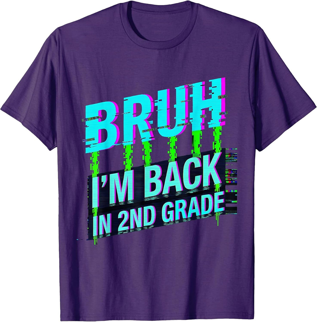 Bruh I'm Back In 2nd Grade Funny Back To School Boy Kid T-Shirt - Purple