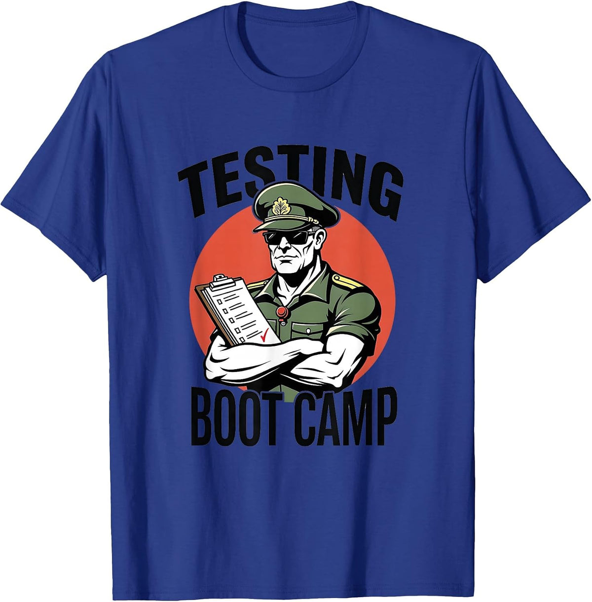 Rock The Test Music Teacher Testing Boot Camp Design T-Shirt - Royal Blue
