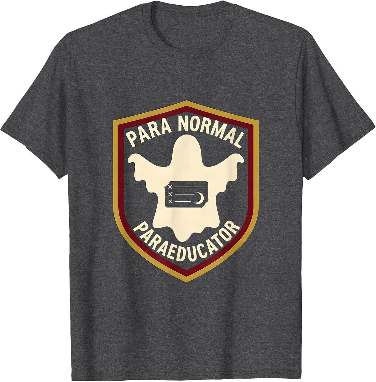 Para Normal Paraeducator Ghost Sped Teacher Halloween T-Shirt - Dark Heather Grey