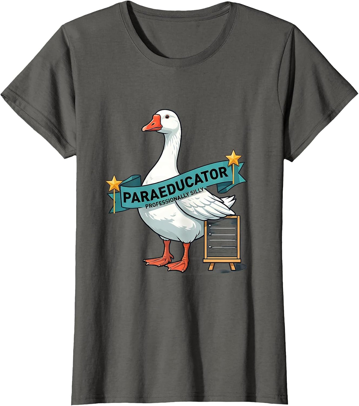 Women's Paraeducator Professionally Silly Funny SPED Teacher T-Shirt - Asphalt Grey