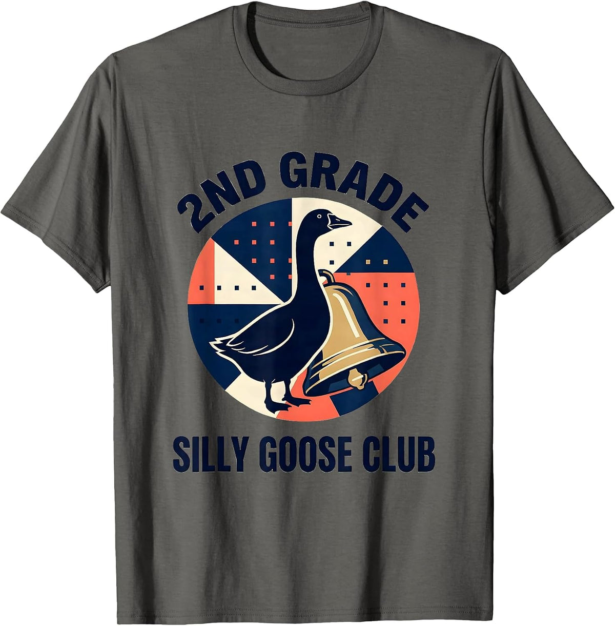 Men's 2nd Grade Silly Goose Club Funny Teacher Back To School T-Shirt - Asphalt Grey