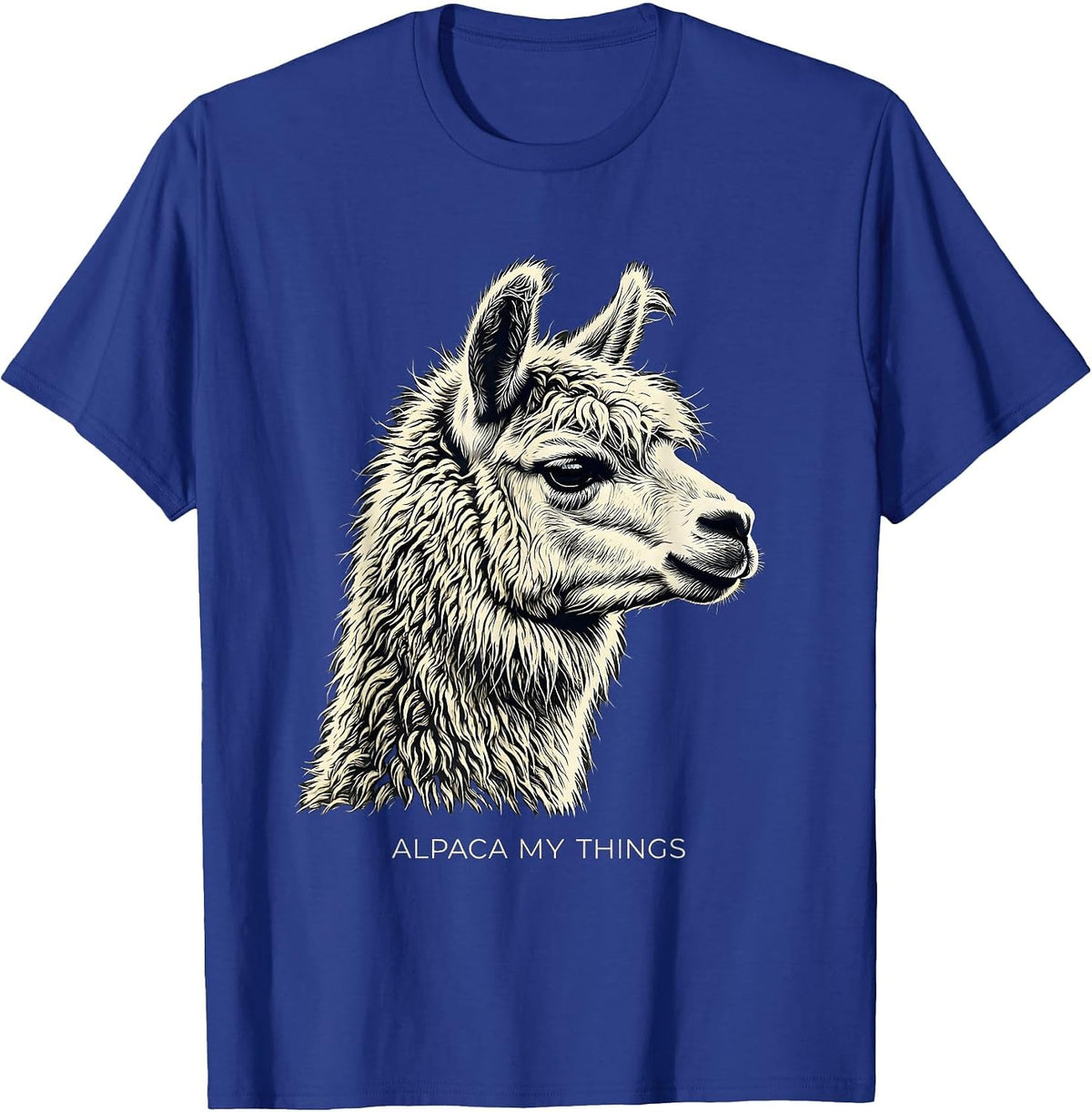Men's Alpaca My Things Funny Alpaca Lover Casual Humor T-Shirt - Royal Blue