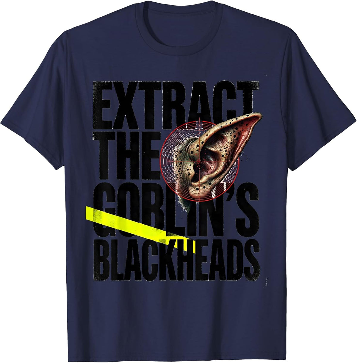 Men's Extract The Goblin's Blackheads Funny Dermatology Halloween T-Shirt - Navy Blue