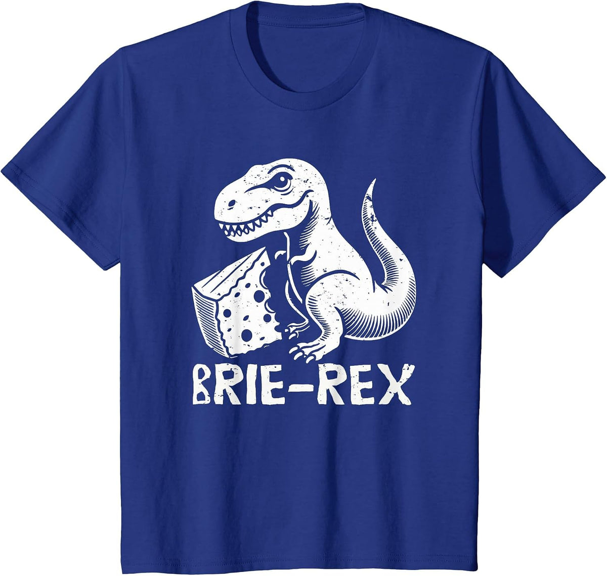 Brie-rex Funny Dinosaur with Brie Cheese Tyrannosaurus rex T-Shirt - Royal Blue