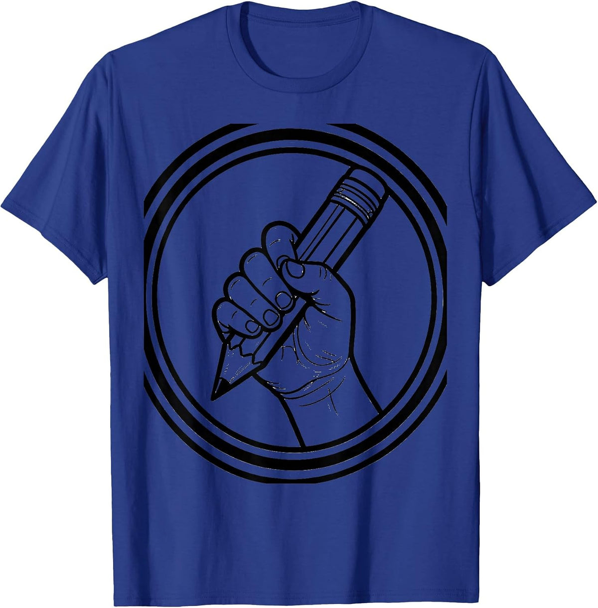 Men's Occupational Therapy Pencil Grip Child Illustration T-Shirt - Royal Blue