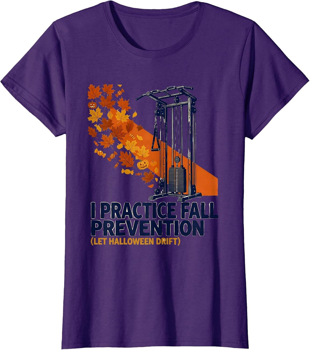 Women's I Practice Fall Prevention Let Halloween Drift Funny Nurse T-Shirt - Purple