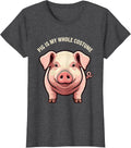Women's Pig Is My Whole Costume Funny Pig Lover Halloween Costume T-Shirt - Dark Heather Grey