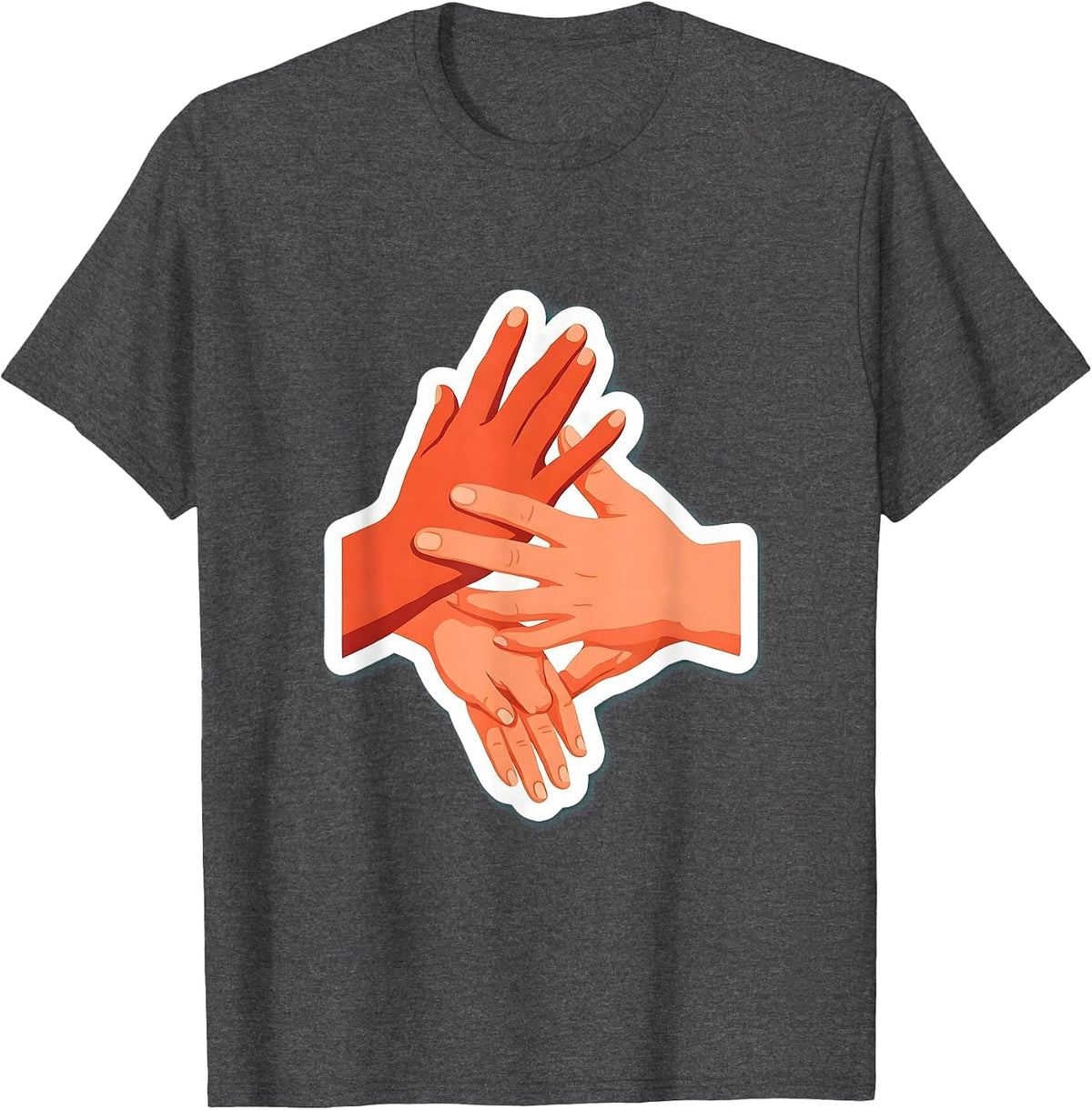 Men's Occupational Therapy Hand Stretch Illustration T-Shirt - Dark Heather Grey