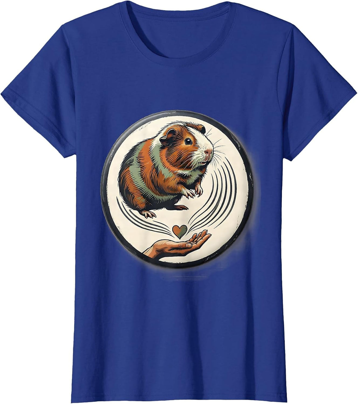 Women's Guinea Pig Badge Rosette Pet Lover Humor T-Shirt - Royal Blue