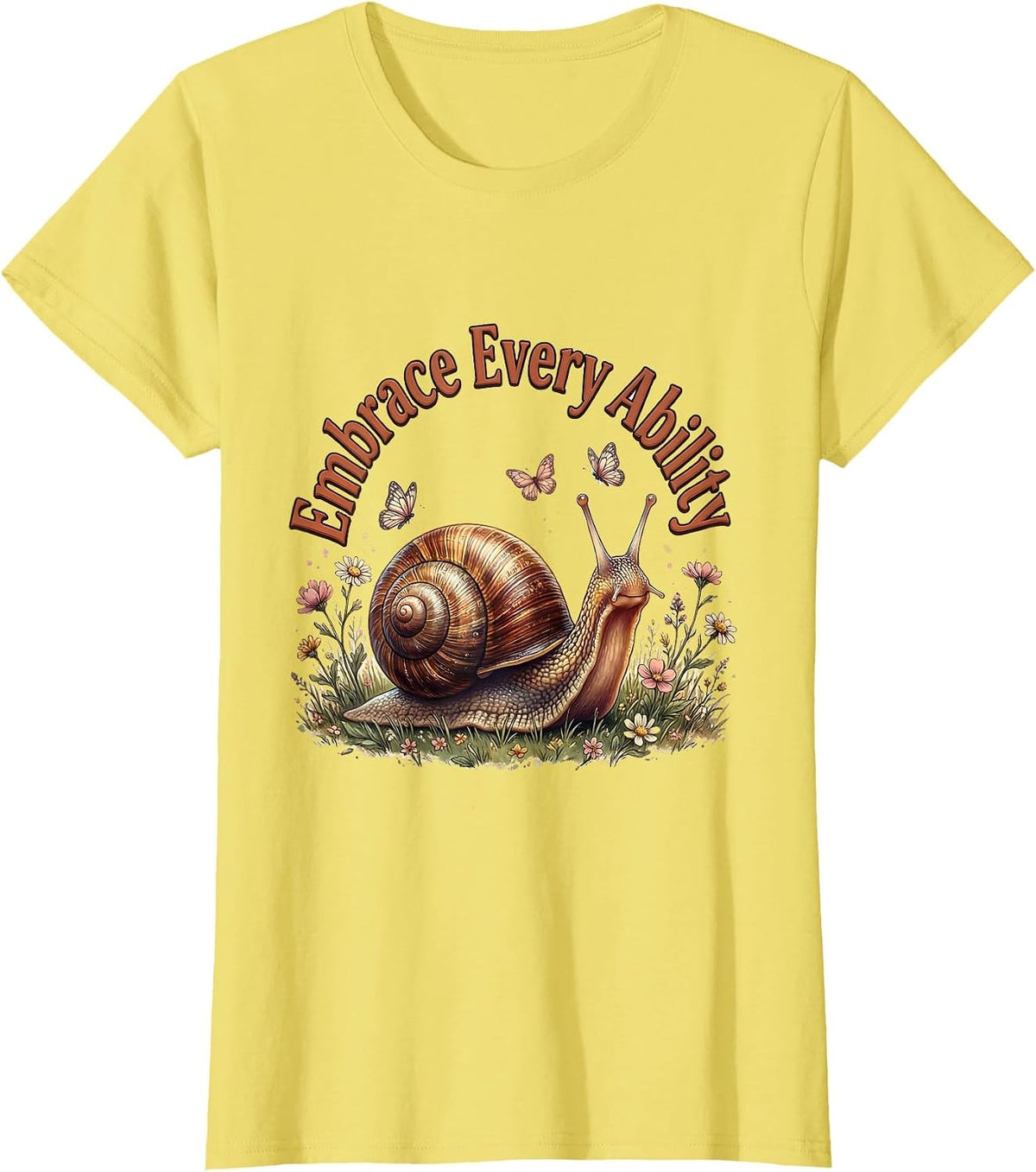 Women's Embrace Every Ability Down Syndrome Awareness Design T-Shirt - Lemon Yellow