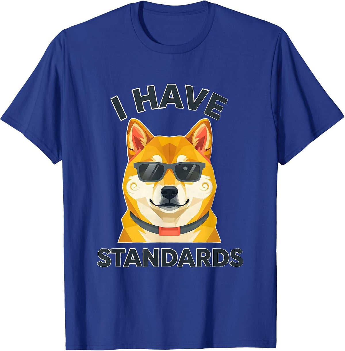 Men's I Have Standards Funny Shiba Inu Dog Lover Humor T-Shirt - Royal Blue