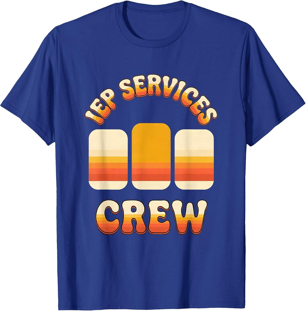 IEP Services Crew Retro Special Education Teacher Squad T-Shirt - Royal Blue