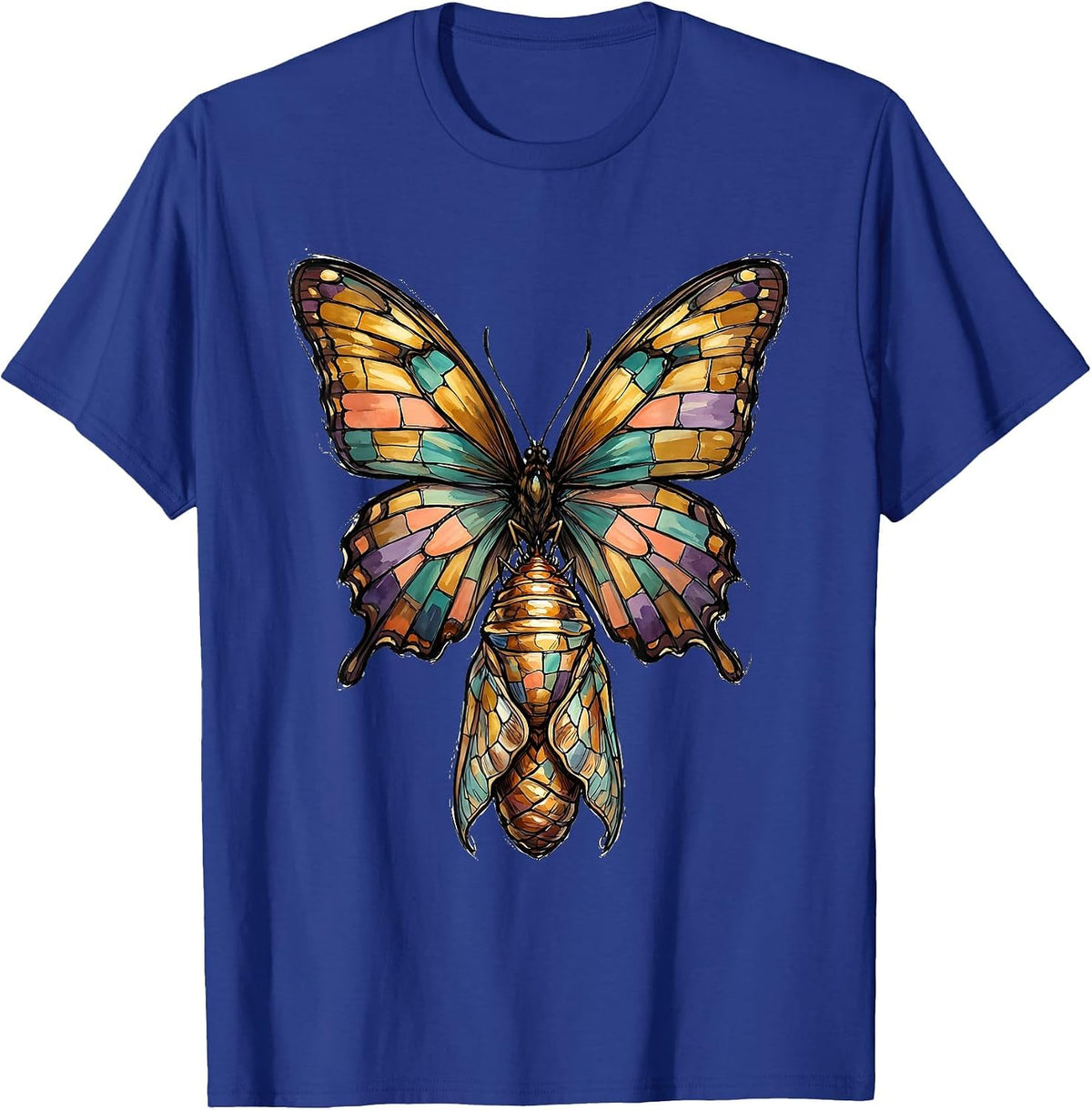 Down Syndrome Awareness Butterfly Chrysalis Design T-Shirt - Royal Blue
