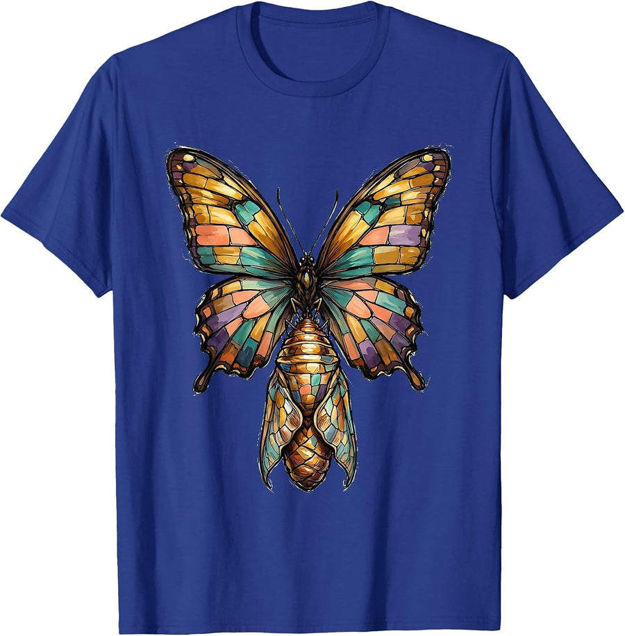 Down Syndrome Awareness Butterfly Chrysalis Design T-Shirt - Royal Blue