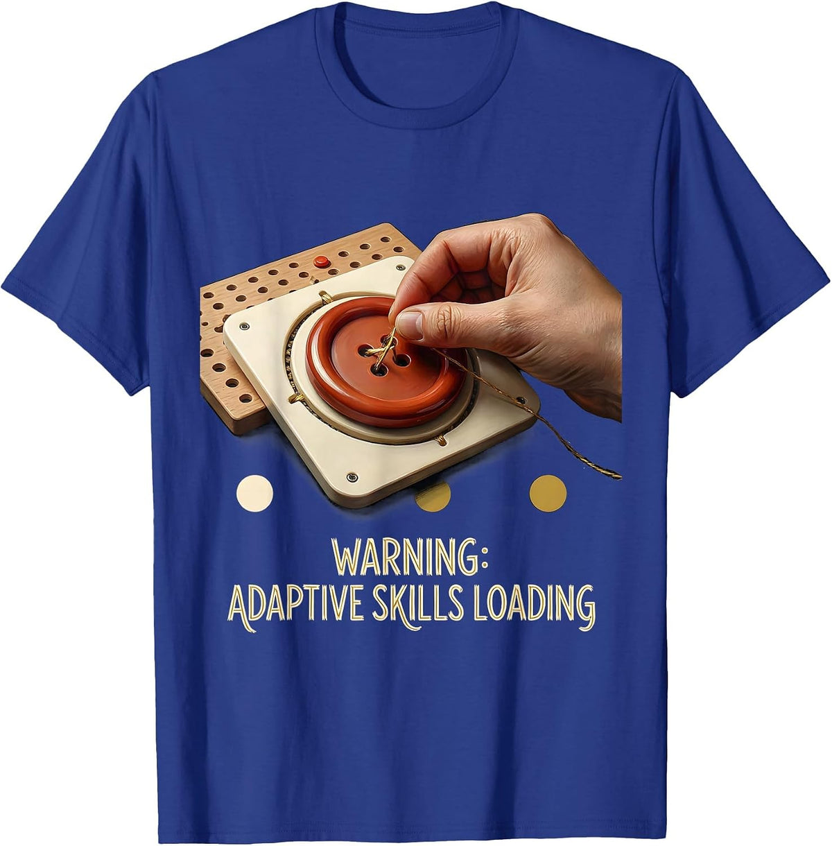Warning Adaptive Skills Loading Retro Occupational Therapy T-Shirt - Royal Blue