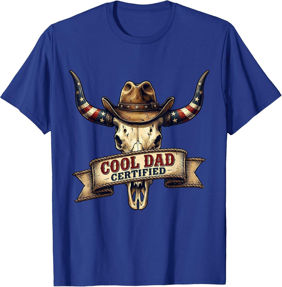 Cool Dad Certified Funny Father Design T-Shirt - Royal Blue