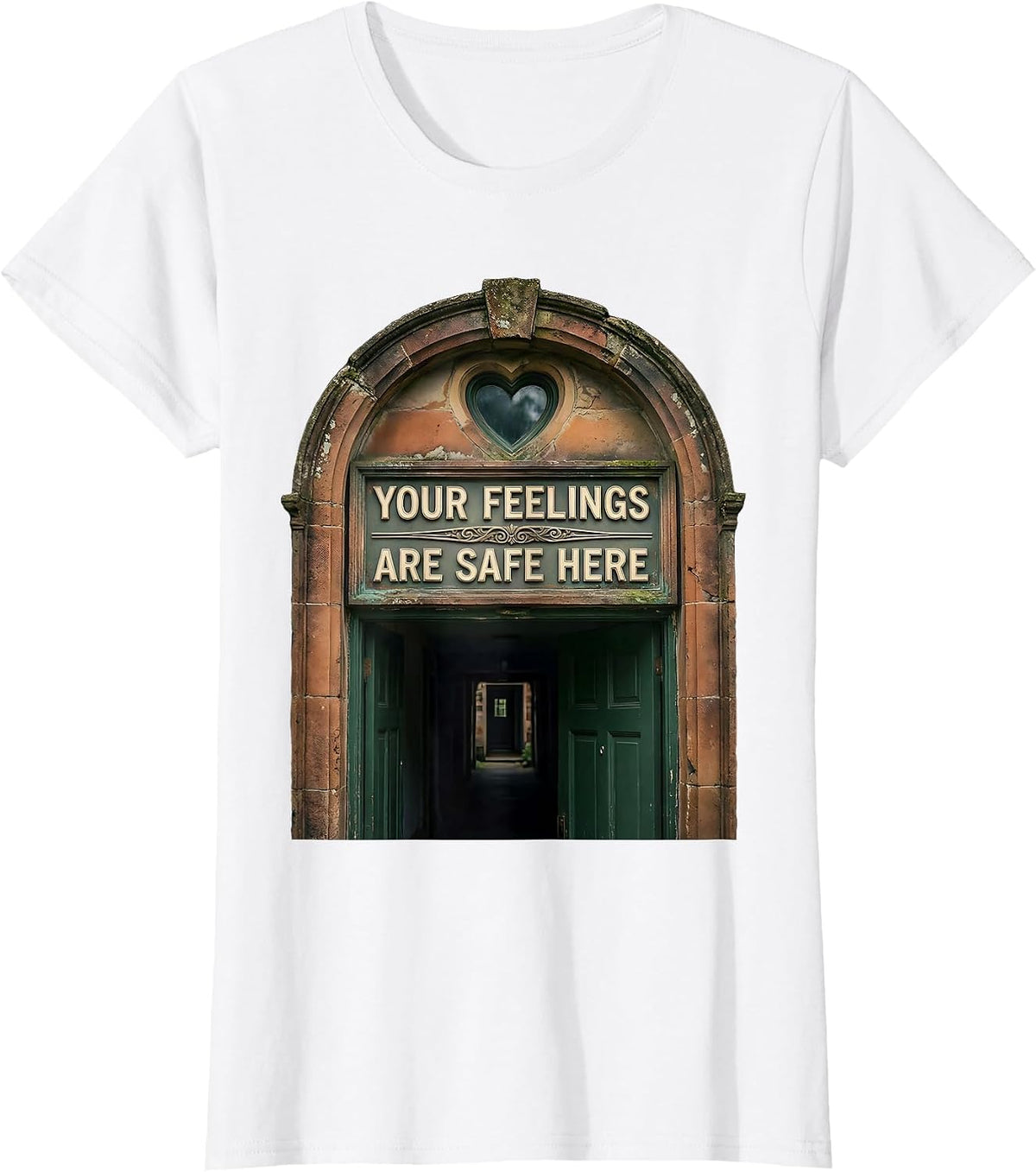 Women's Your Feelings Are Safe Here Vintage Mental Health Counselor T-Shirt - White