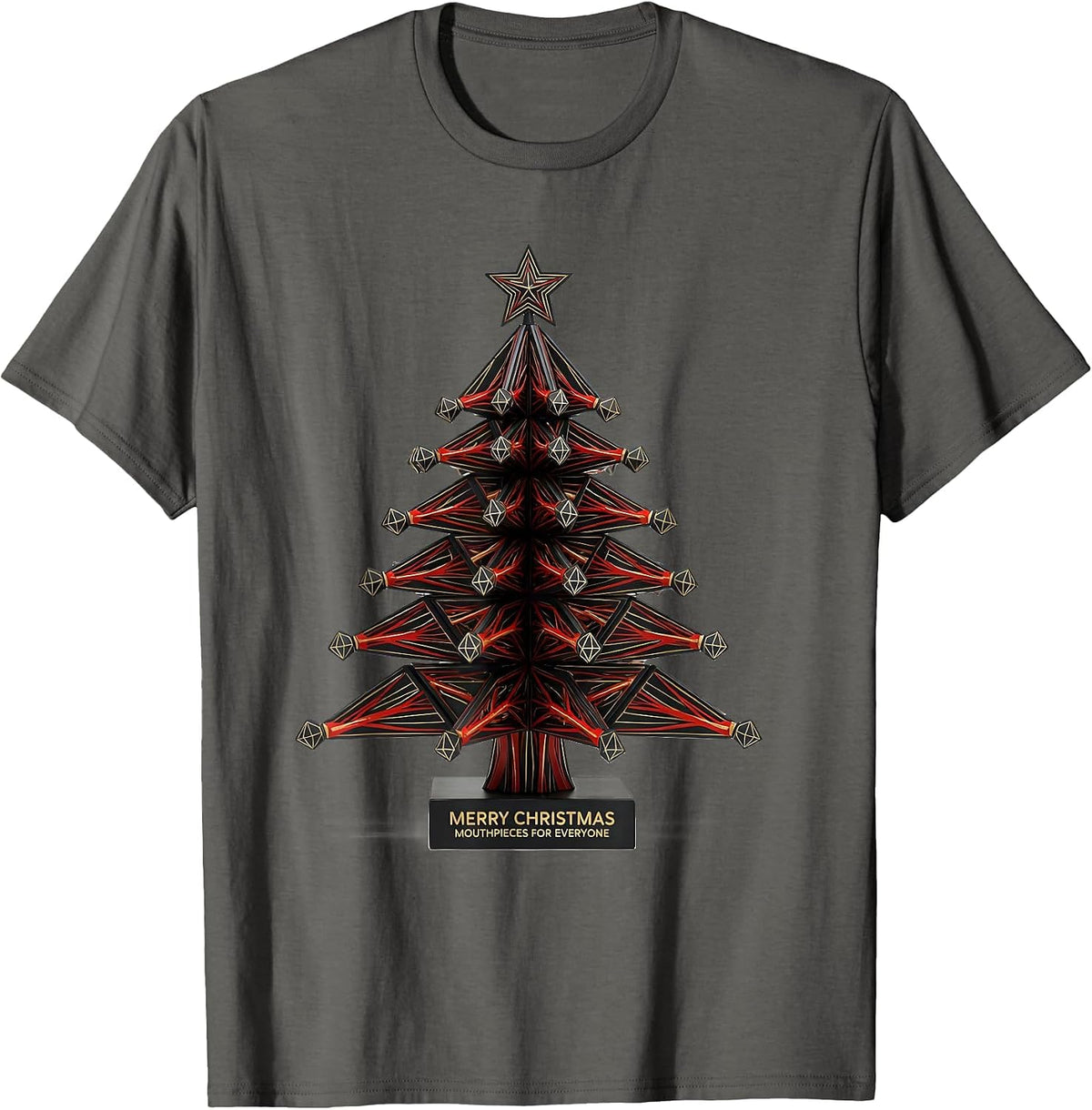 Men's Merry Christmas Mouthpieces For Everyone Respiratory T-Shirt - Asphalt Grey