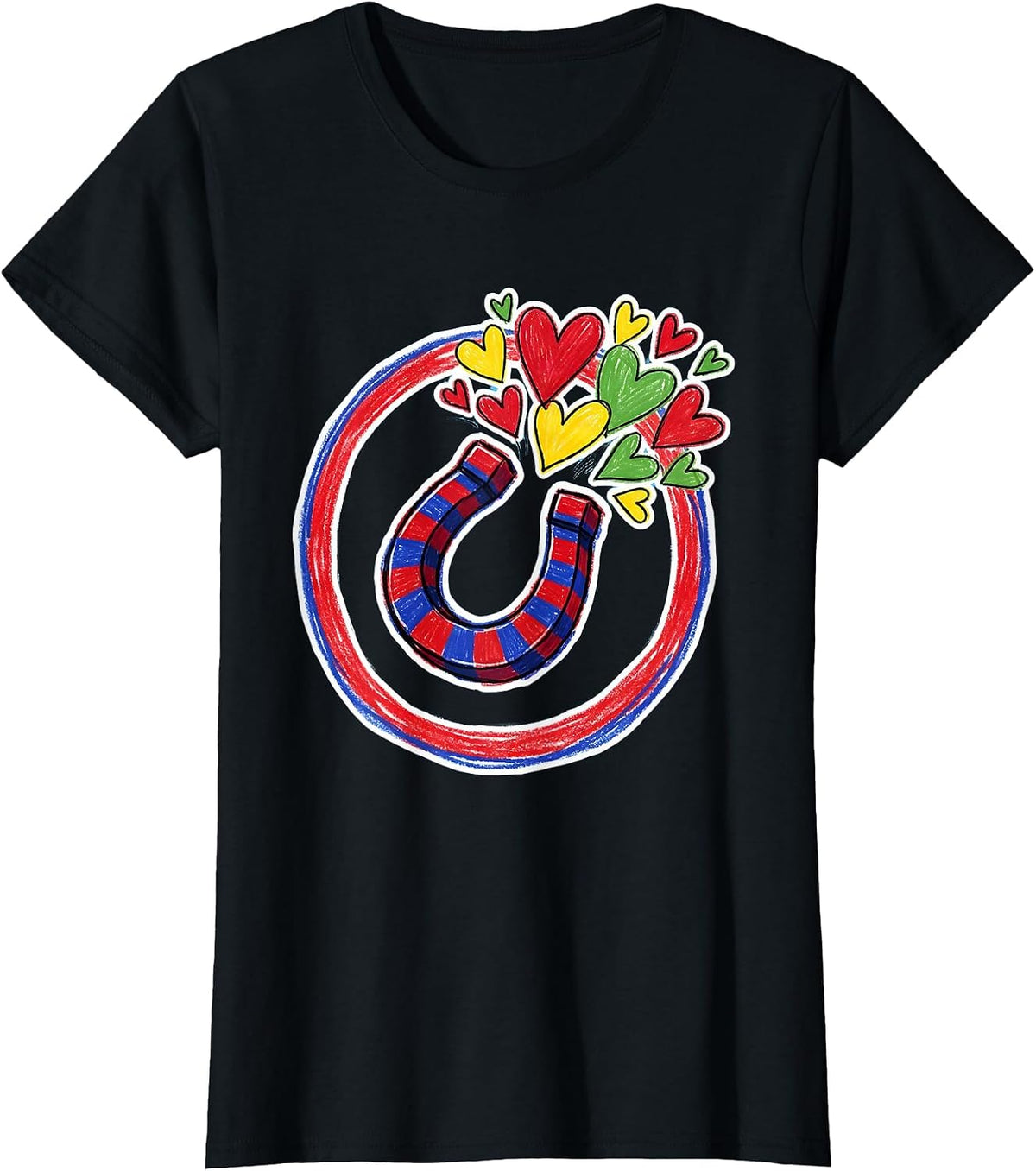 Rizz Em With The Tism Magnetic Hearts Tee T-Shirt - Black